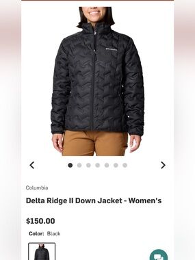 XL Columbia Delta Ridge II Down Insulated Puffer Jacket Black Quilted